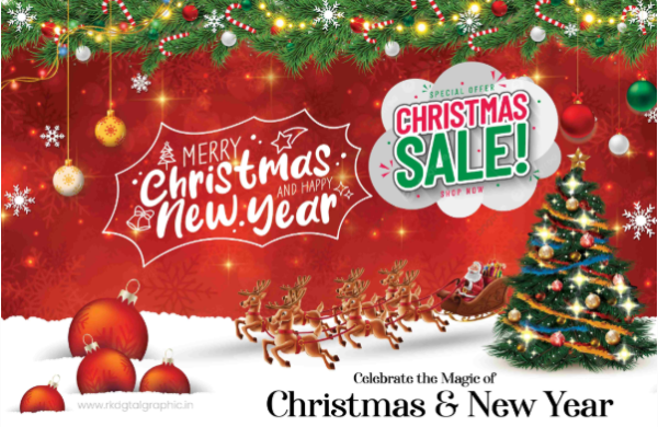 thumbnail Editable Christmas Flex Banner PSD Template 6x4